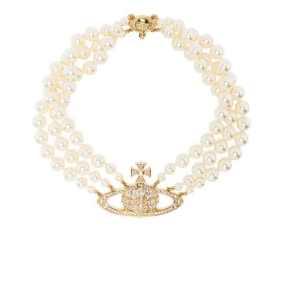Golden Saturn Three-Layer Pearl Necklace - Picture 1 of 4